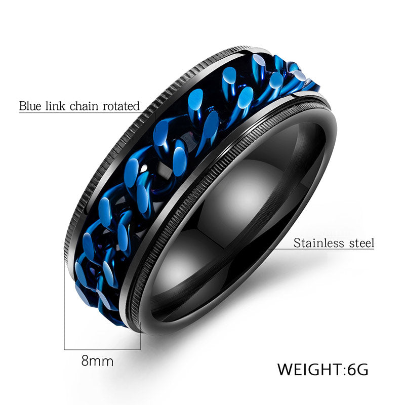 Spinner Chain Ring Men Stainless Steel Metal lucky rings - CIVIBUY