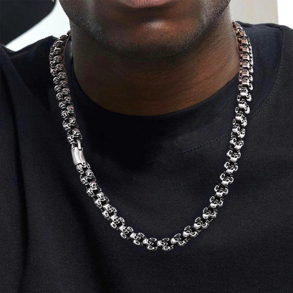 Skull Link Necklace In Metal Gift Box – Solid 316L Marine Grade Stainless Steel