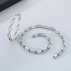 Double Oval O-Link Stainless Steel Necklace Set – Minimalist & Trendy Unisex Design