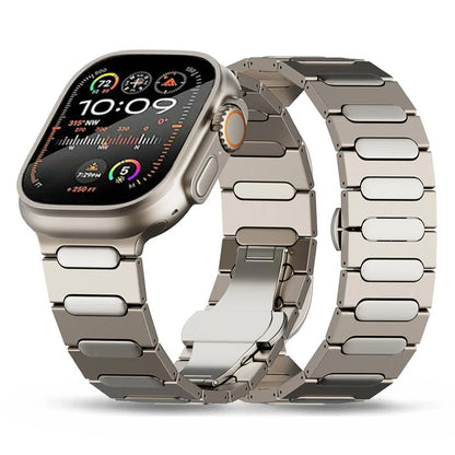 Compatible for Apple Watch Ultra 2 Band 49mm Titanium Metal Strap with Hidden Buckle Compatible for Apple Watch Ultra/Series 9/8 45mm Bands