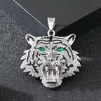 Men's Jewelry: Stainless Steel Bracelets & Diamond Tiger Pendant Necklaces