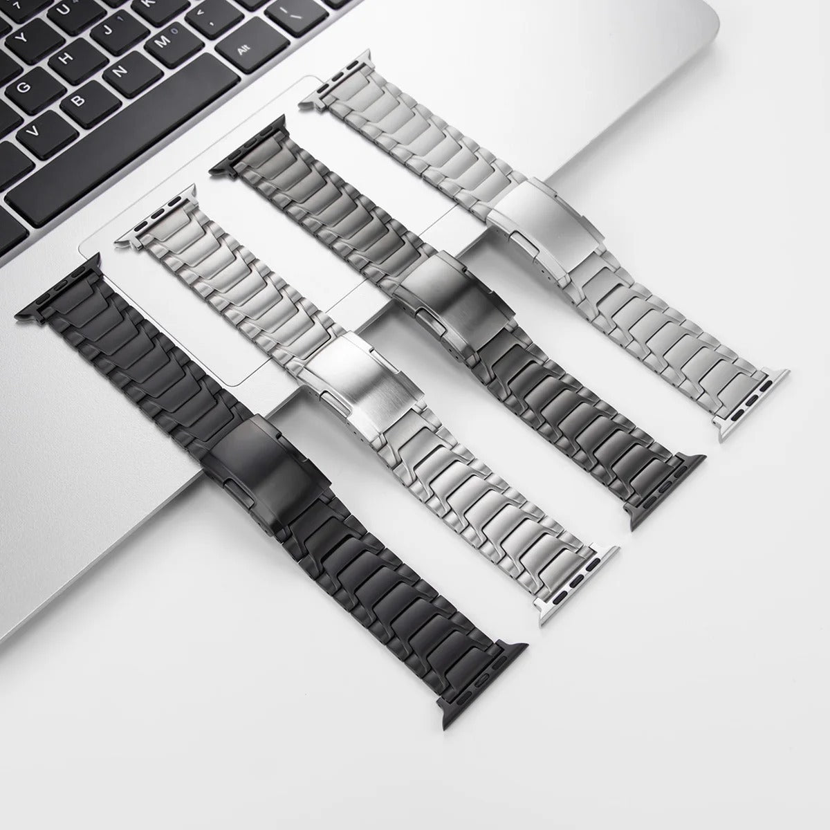 Titanium Apple Watch Ultra 2 Band Double Clasp