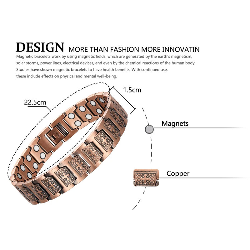 Koperen armband van mannen Power magnetische armbanden voor artritispijn