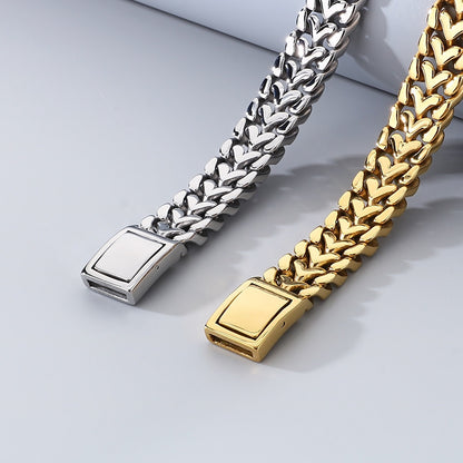 handmade Stainless Steel Curb Cuban Link Bracelets for Men