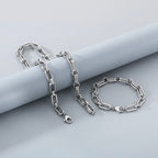 Double Oval O-Link Stainless Steel Necklace Set – Minimalist & Trendy Unisex Design