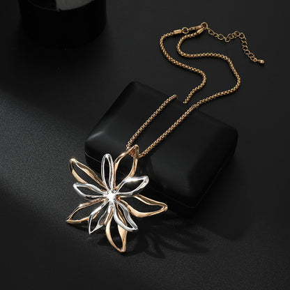 Dew Sterling Silver and Rose Gold Plate Tiger Lily Necklace