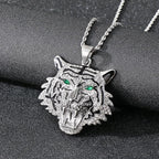 Men's Jewelry: Stainless Steel Bracelets & Diamond Tiger Pendant Necklaces