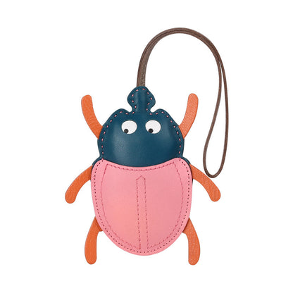 Lovely Beetle Lambskin Bag Charm| Handmade Leather LV Handbag Accessory