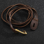 Men’s Trendy Braided Leather Wrap Wristband with Durable Titanium Fishhook Clasp