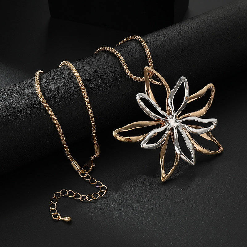 Dew Sterling Silver and Rose Gold Plate Tiger Lily Necklace