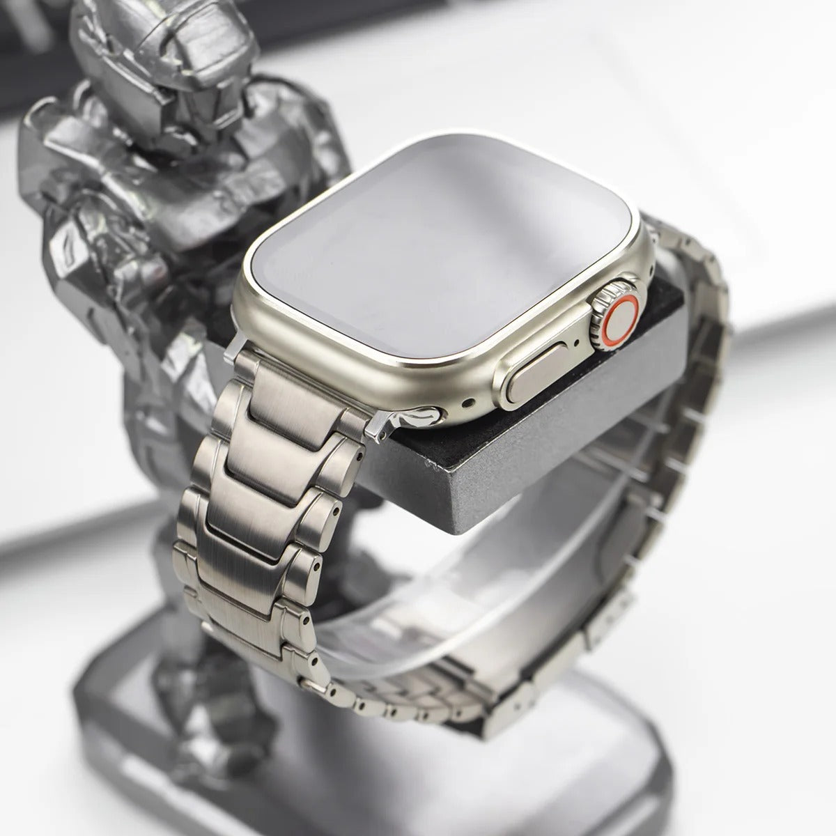 Titanium Apple Watch Ultra 2 Band Double Clasp