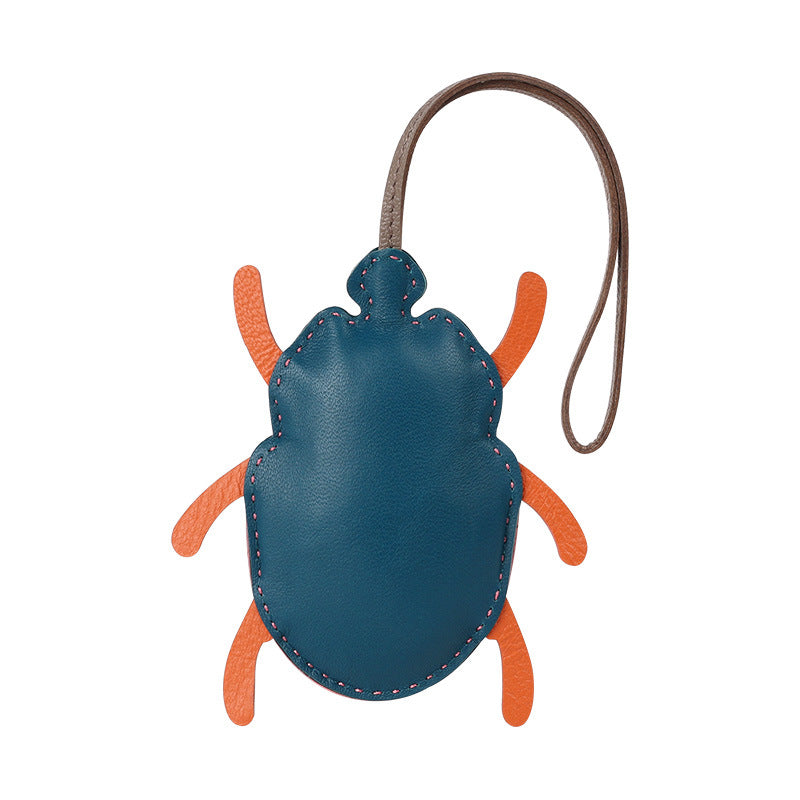 Handmade Lovely Beetle Pendant Handbag Charm Leather Beetle Keycharm