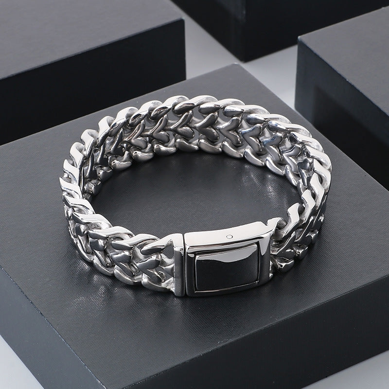 handmade Stainless Steel Curb Cuban Link Bracelets for Men