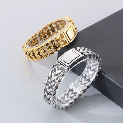 handmade Stainless Steel Curb Cuban Link Bracelets for Men