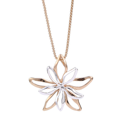 Dew Sterling Silver and Rose Gold Plate Tiger Lily Necklace