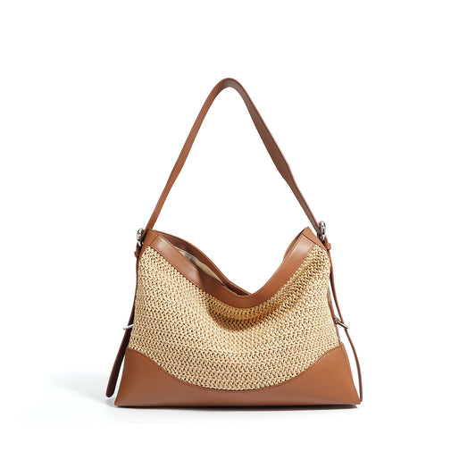 Hobo Bag In Woven Straw Woven Hollow Travel bags For Women