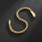 Men’s 6mm Stainless Steel Chain Bracelet – Matte Black Box Link Design 【wholesale】