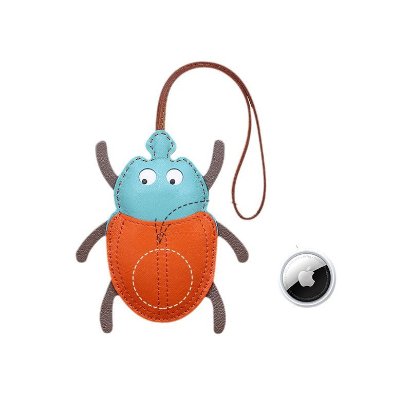 Lovely Beetle Lambskin Bag Charm Handmade Leather  Handbag Accessory