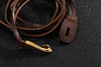 Men’s Trendy Braided Leather Wrap Wristband with Durable Titanium Fishhook Clasp