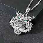 Men's Jewelry: Stainless Steel Bracelets & Diamond Tiger Pendant Necklaces