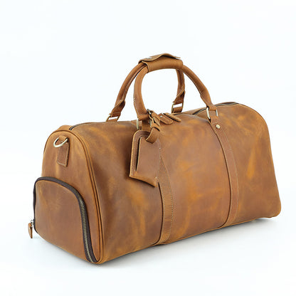 Luxury Full Grain Cowhide Leather Weekender Duffel Bag for Men – Stylish Travel & Coach Bags