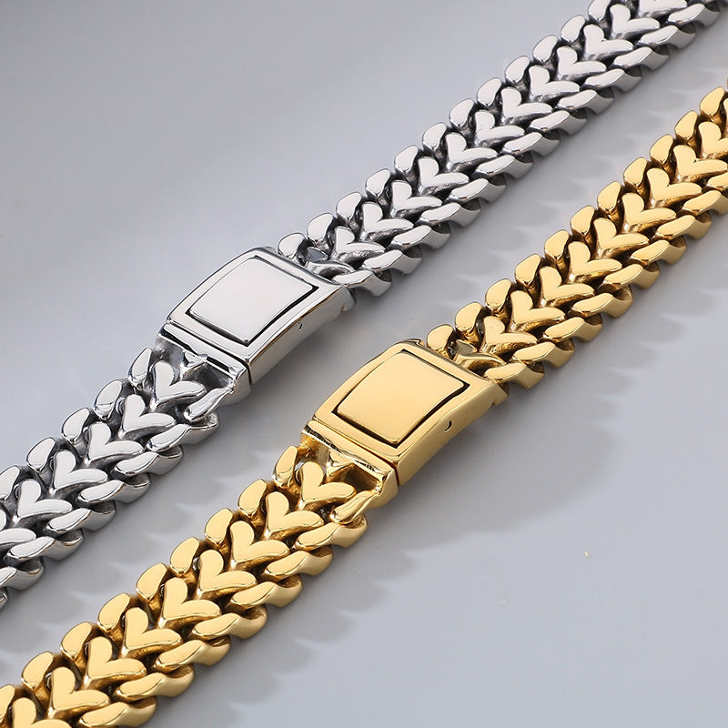 handmade Stainless Steel Curb Cuban Link Bracelets for Men