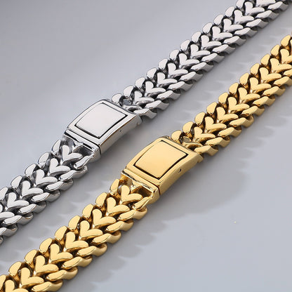 handmade Stainless Steel Curb Cuban Link Bracelets for Men