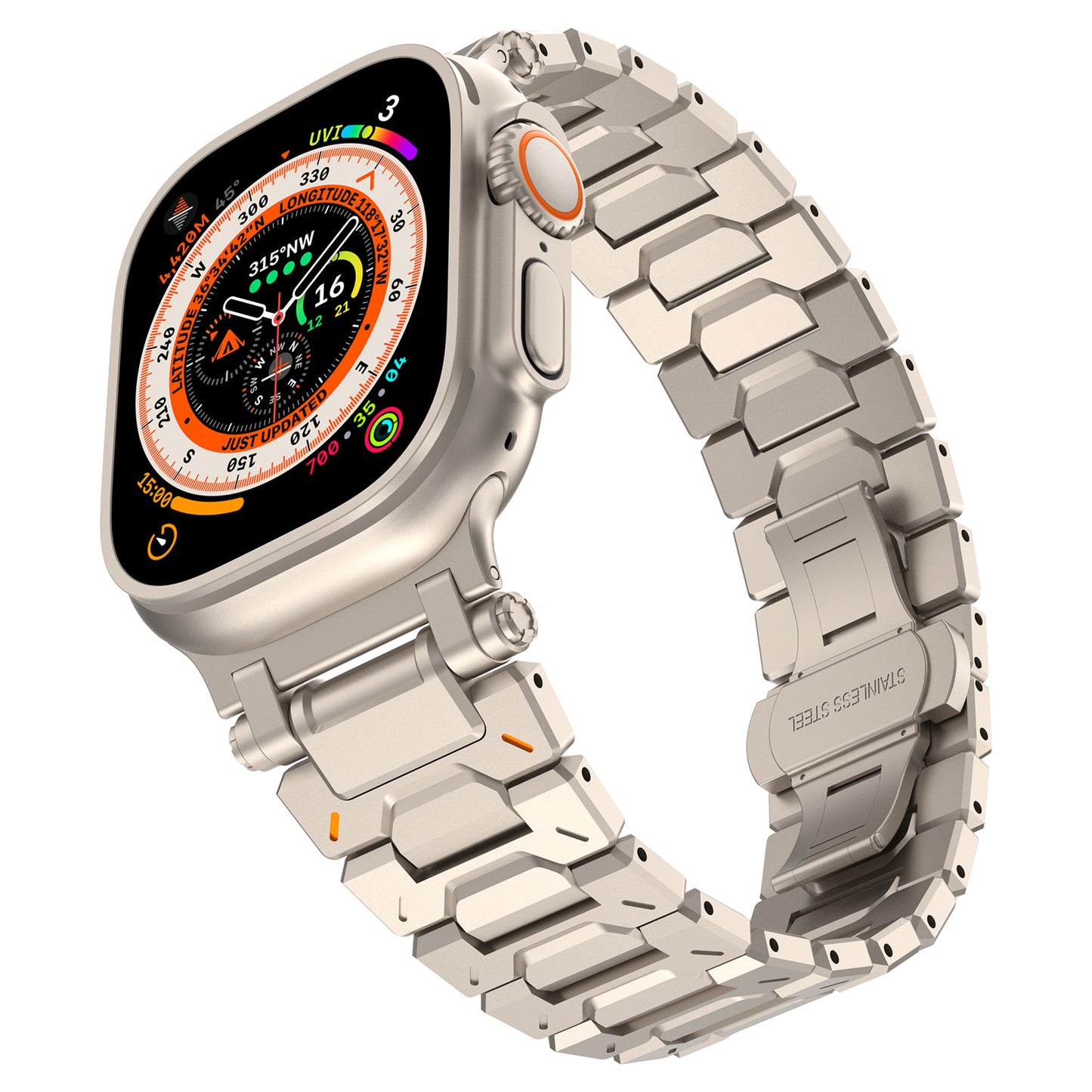 Premium Titanium Metal Apple Watch Ultra 49mm Band for Men