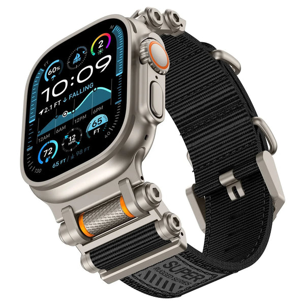 Rugged Military Nylon Sport Band for Apple Watch Ultra Metal Strap for iWatch