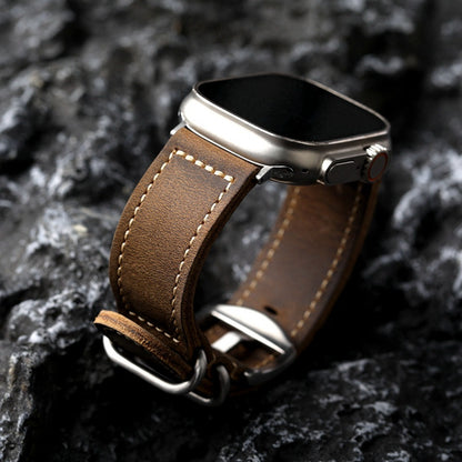 Genuine Leather Cowhide Handmade Apple Watch 9 Leather Watchband