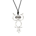 Silver plated statement necklace with large owl pendant