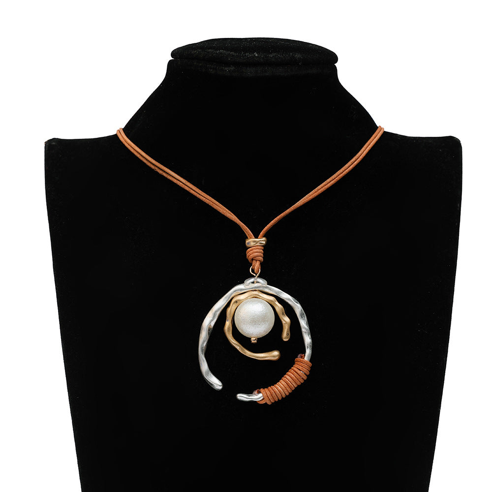 Top Quality Design Jewelry Bohemia Long Sweater Necklace Pearl Large Pendant Necklace