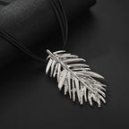 ロング 32 インチ ダブル サークル リンク ネックレス ロジウム スターリング シルバー