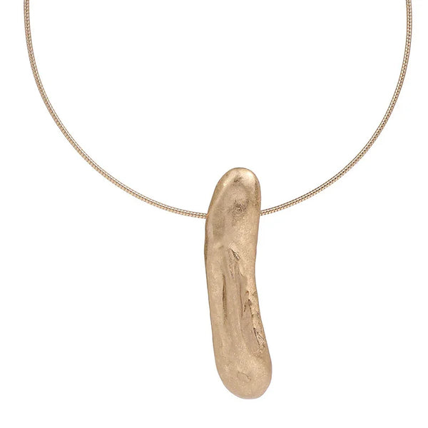 Metal  Drop on Gold Cord Statement Necklace,Wholesale