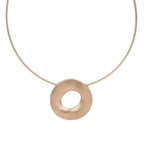 Gold plated statement necklace with large circle pendant