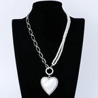 Brand New Envy Jewelry Heart and Pearl Chain Necklace - CIVIBUY