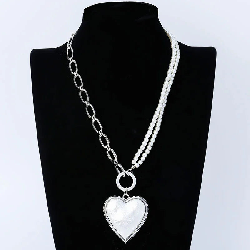 Brand New Envy Jewelry Heart and Pearl Chain Necklace - CIVIBUY