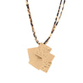 Women Chain Necklace Gold Plated Rectangular Pendant Necklace Mountain Card - CIVIBUY