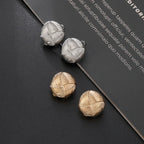 Statement Monet Gold Dome Button Earrings Beach Accessories - CIVIBUY