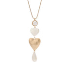 Gold Heart Pendant Necklace Tri Color Heart Charm Necklace - CIVIBUY