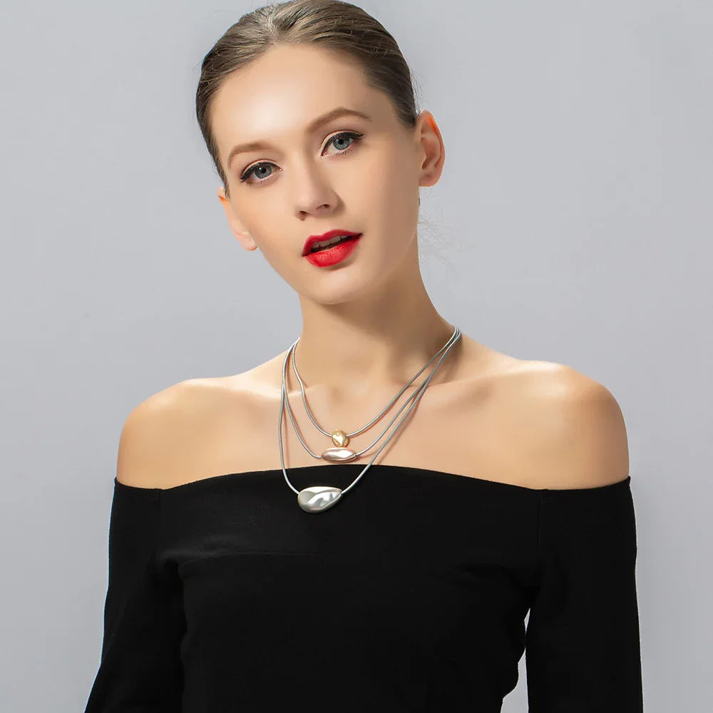 Women's Gold Plated Fashion Necklace Women Vintage Neck Choker Decorative Jewelry - CIVIBUY