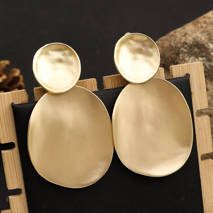 Matte Gold Silver Geometric Harmmered Clip On Earrings for Women Long Tear Drop Clip【buy 1 get 1】 - CIVIBUY
