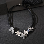 Enamel Flower Bib Statement Pendant Necklace - CIVIBUY