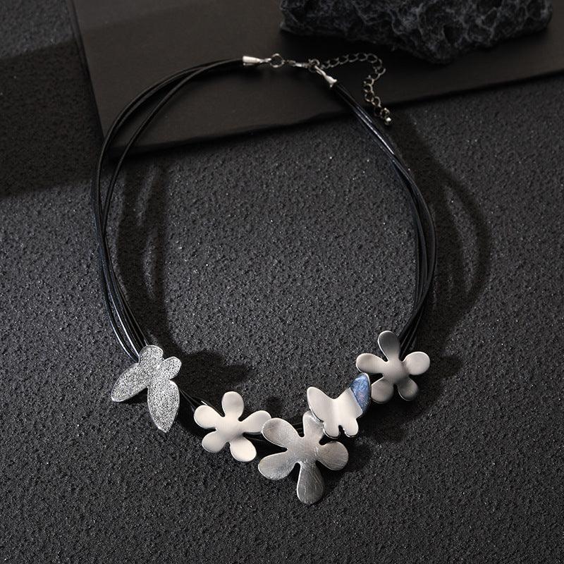 Enamel Flower Bib Statement Pendant Necklace - CIVIBUY