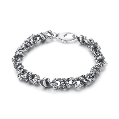 Crusoe Bracelets For Men snake Steel necklace - CIVIBUY
