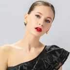 Polished Geometric Square Oval Clip Ons Earrings Gold Earrings for Women - CIVIBUY