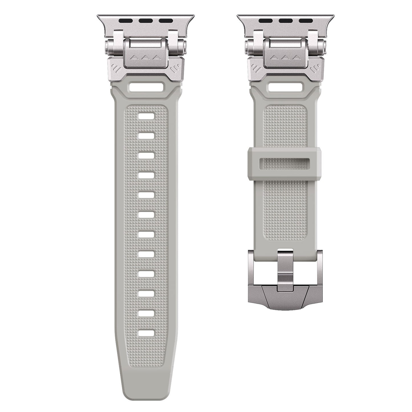 Rugged Band Sturdy Stainless Steel Connector Durable Silicone Band for iWatch Series SE2