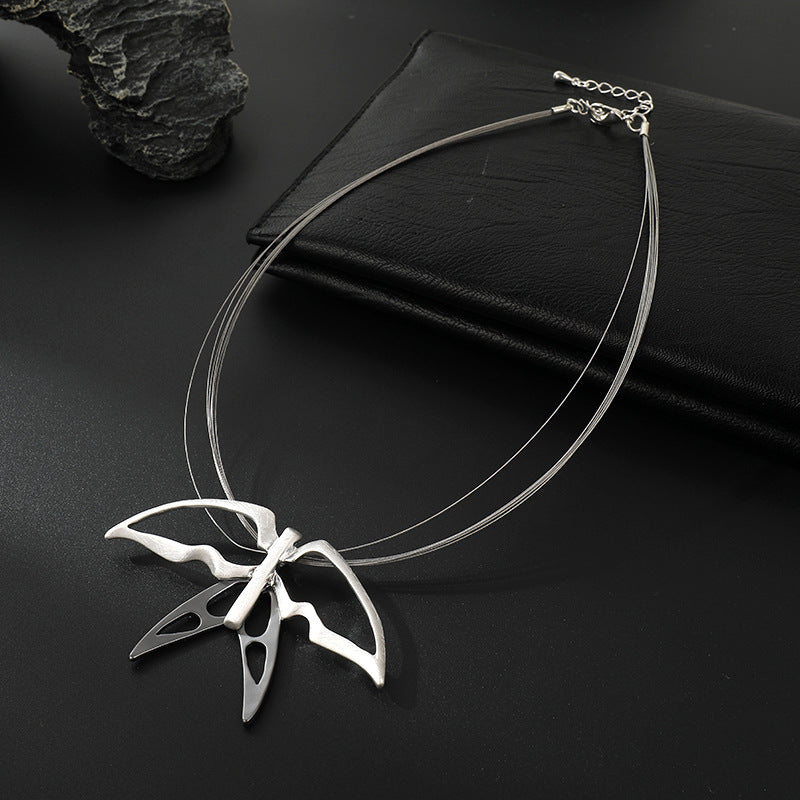 Silver Butterfly Necklace for Women Chain Shiny Necklace Dainty Gifts Party