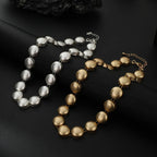 Chunky Big Gold Bead Choker Necklaces for Women Gifts Jewelry