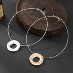 エレガントなデイリーローズゴールドとシルバーのツートンマルチレイヤーティアドロップダングルイヤリングレディース